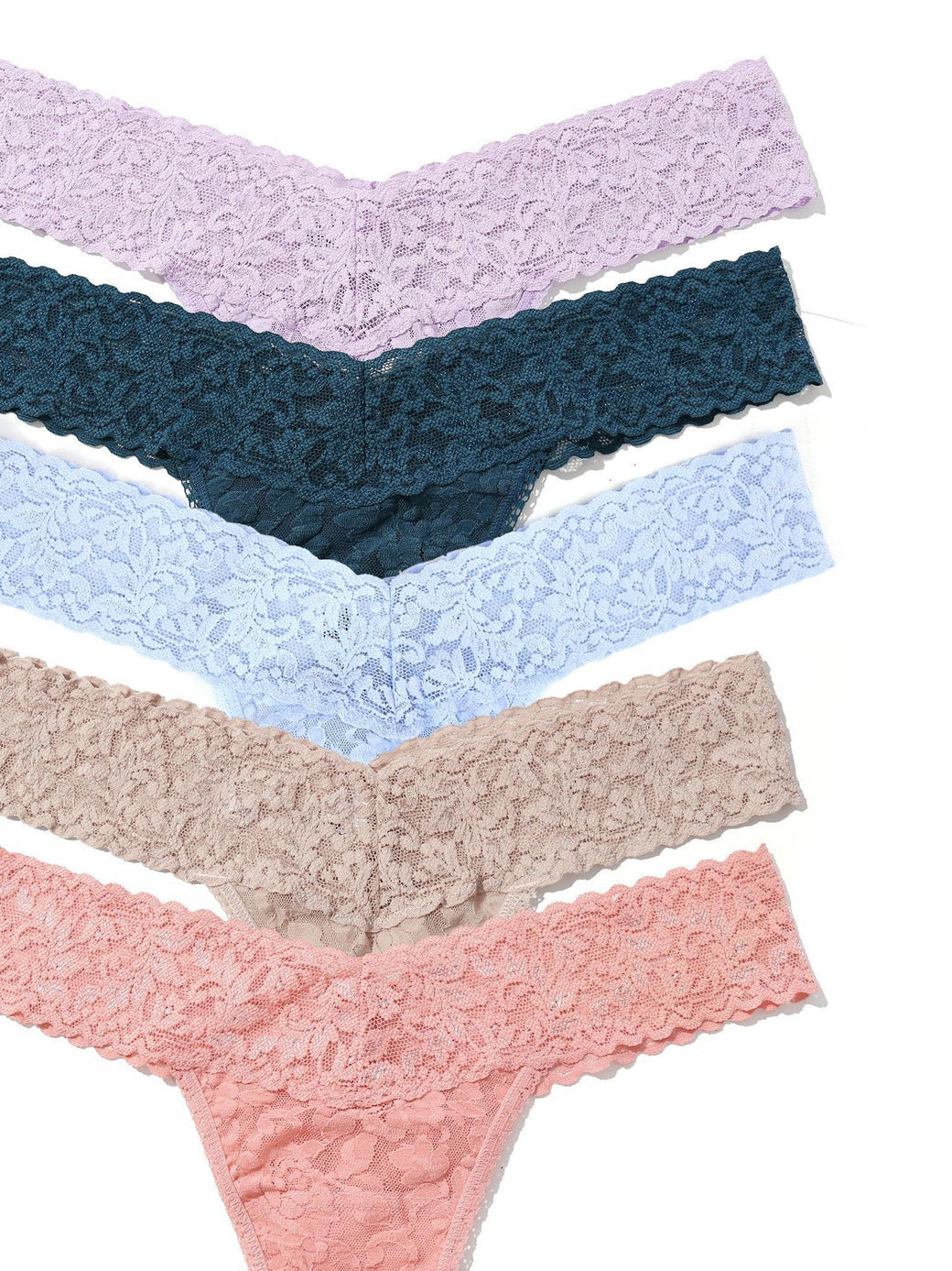 5 Pack 4911® Signature Lace® Low Rise Thongs In Printed Box Lavender Fields Black Friday Sale