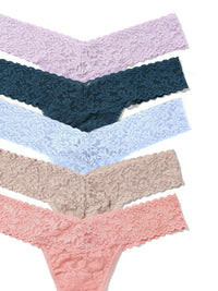 5 Pack 4911® Signature Lace® Low Rise Thongs In Printed Box Lavender Fields Black Friday Sale