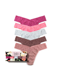 5 Pack Signature Lace® Original Rise Thongs In Printed Box Sale