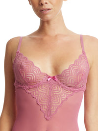 Along The Lines Underwire Bodysuit Rosehip Pink
