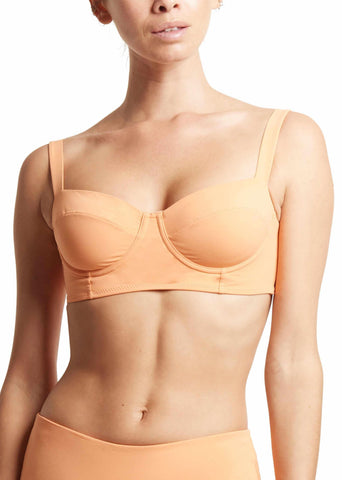 Florence Orange Underwire Balconette Bikini Swimsuit Top - On Model Front View | Hanky Panky