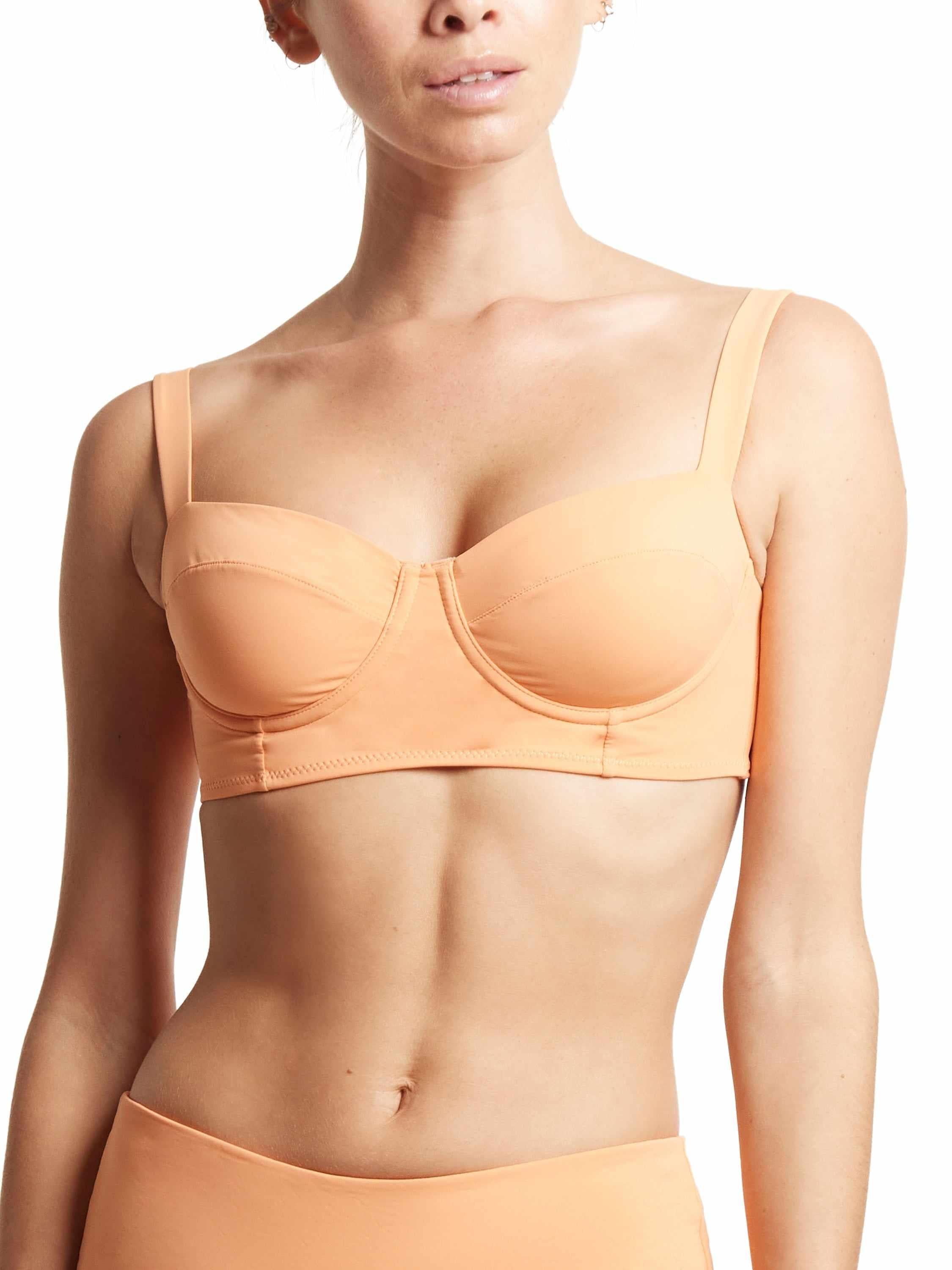 Florence Orange Underwire Balconette Bikini Swimsuit Top - On Model Front View | Hanky Panky