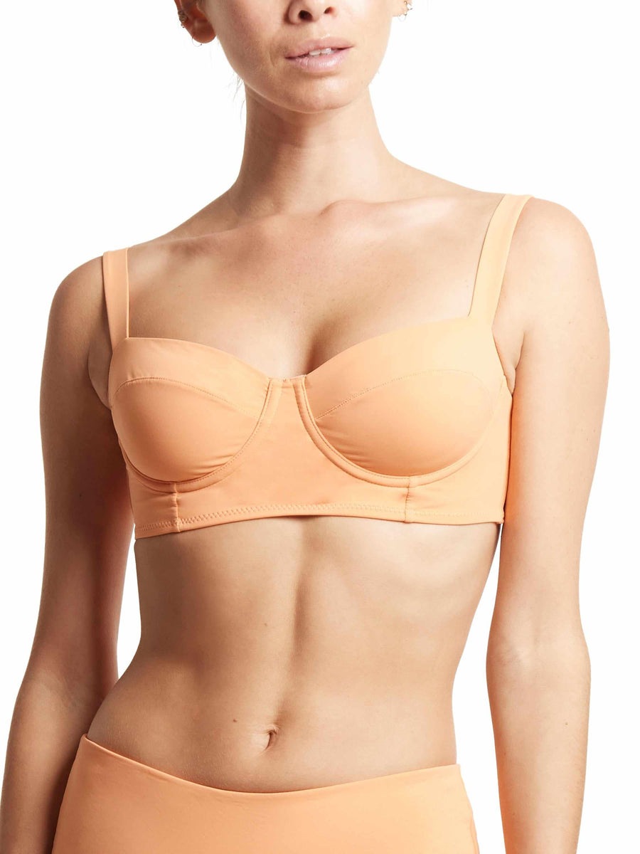 Florence Orange Underwire Balconette Bikini Swimsuit Top - On Model Front View | Hanky Panky