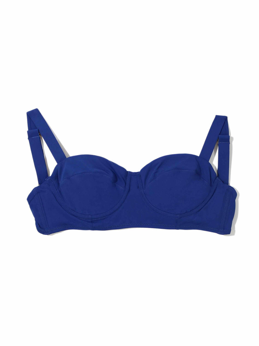 Poolside Blue Balconette Bikini Top with Underwire - Flat Lay | Hanky Panky