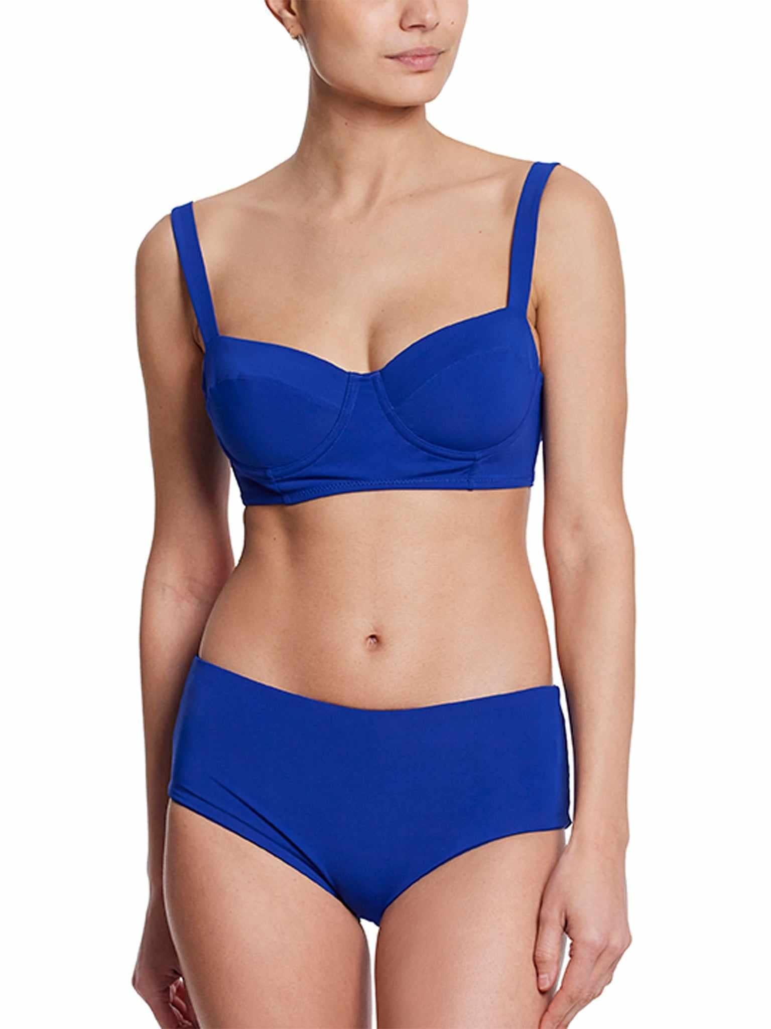 Blue Balconette Bikini Top & Matching Swim Bottom Set - Front Full View | Hanky Panky