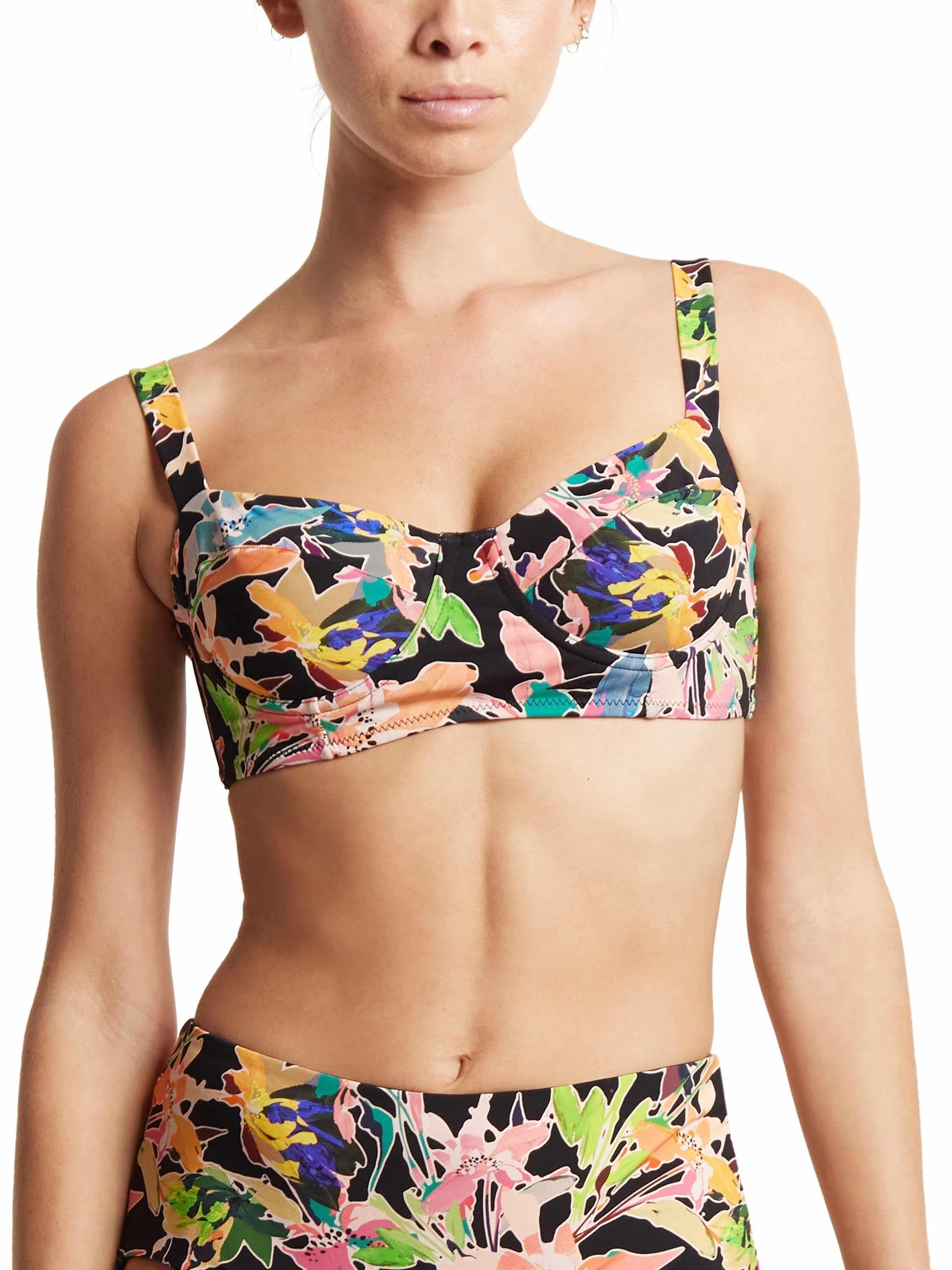 Unapologetic Floral Print Balconette Bikini Swimsuit Top - On Model Front View | Hanky Panky