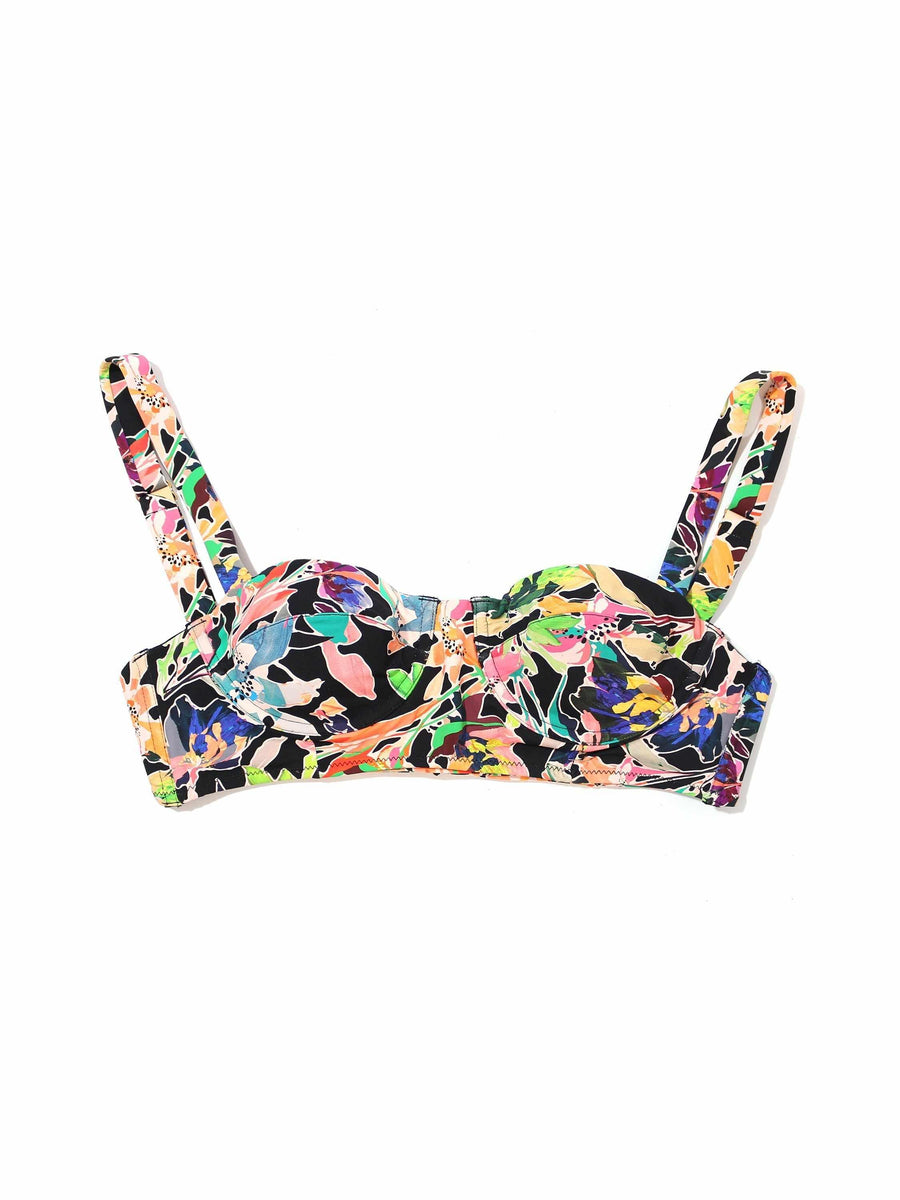 Unapologetic Floral Print Balconette Bikini Top - Flat Lay Product View | Hanky Panky
