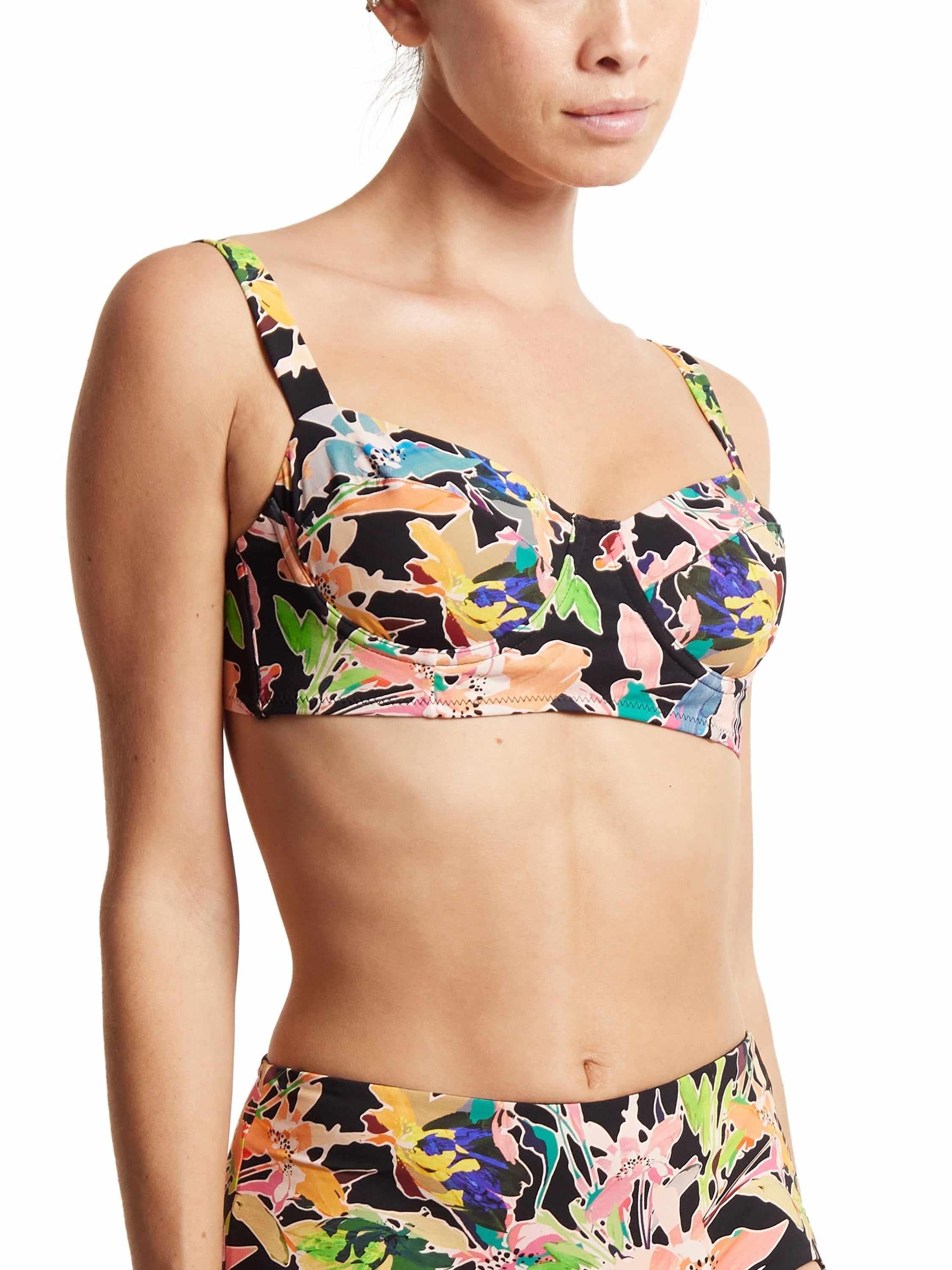 Unapologetic Floral Underwire Balconette Bikini Top - Side Angle On Model | Hanky Panky
