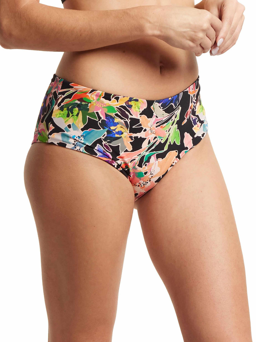 Unapologetic Floral Print Boyshort Bikini Bottom - Front On Model, Cheeky Fit | Hanky Panky