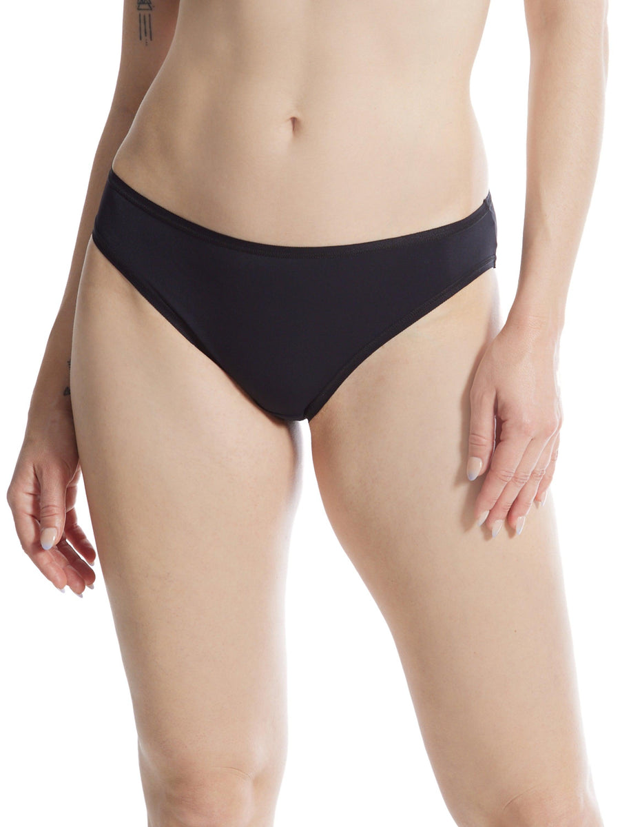 Black BreatheSoft™ Bikini Panty Front View, Seamless Microfiber No Panty Lines | Hanky Panky