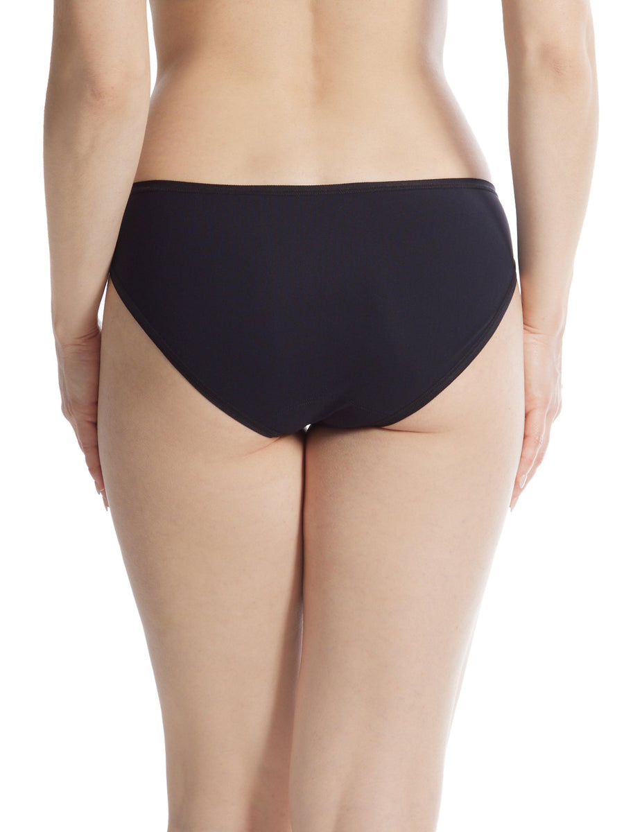 Black BreatheSoft™ Bikini Panty Back View, Full Coverage Seamless Underwear | Hanky Panky