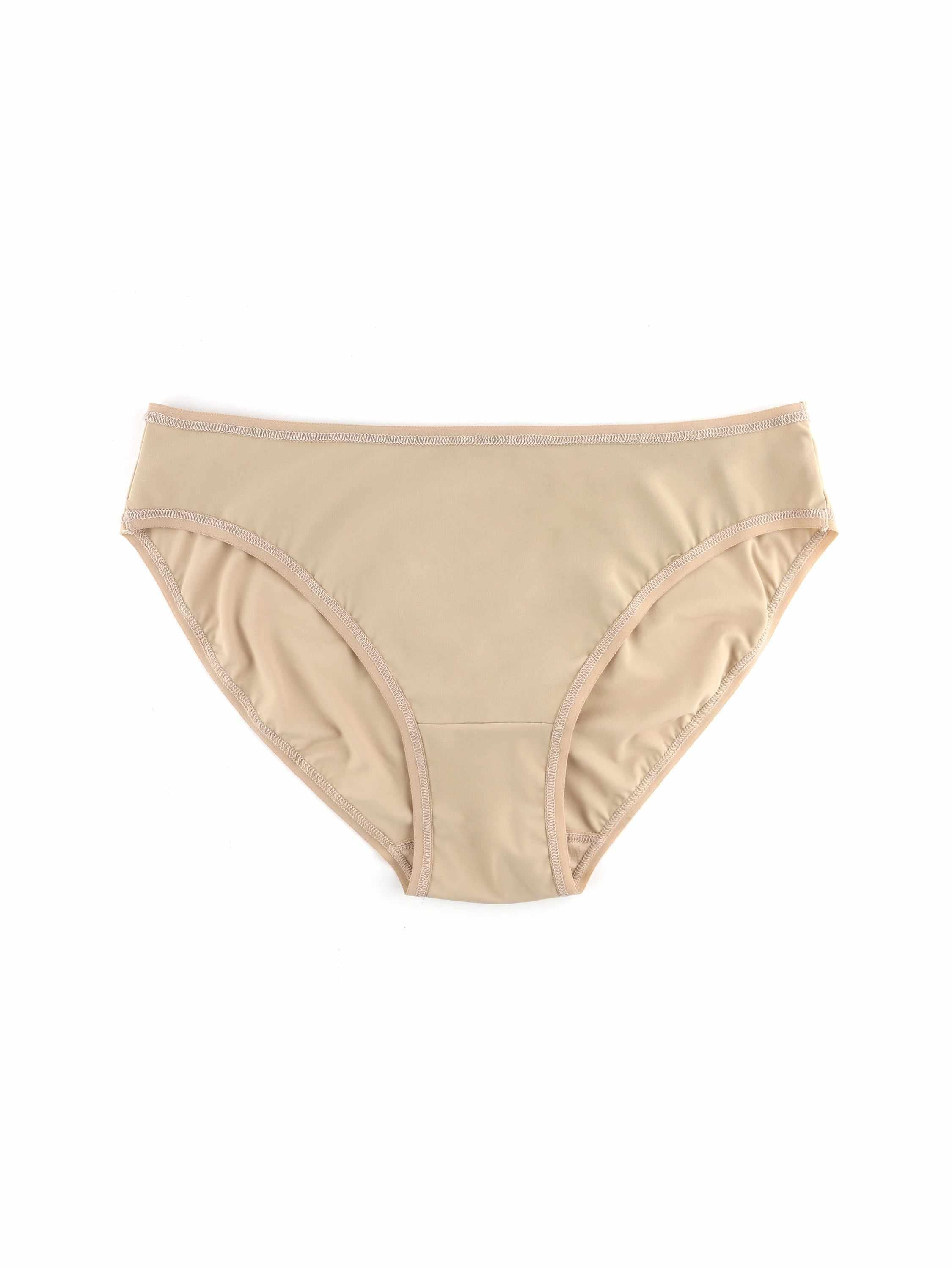 Taupe BreatheSoft™ Microfiber Bikini Panty - Flat Lay, Seamless Everyday Underwear | Hanky Panky