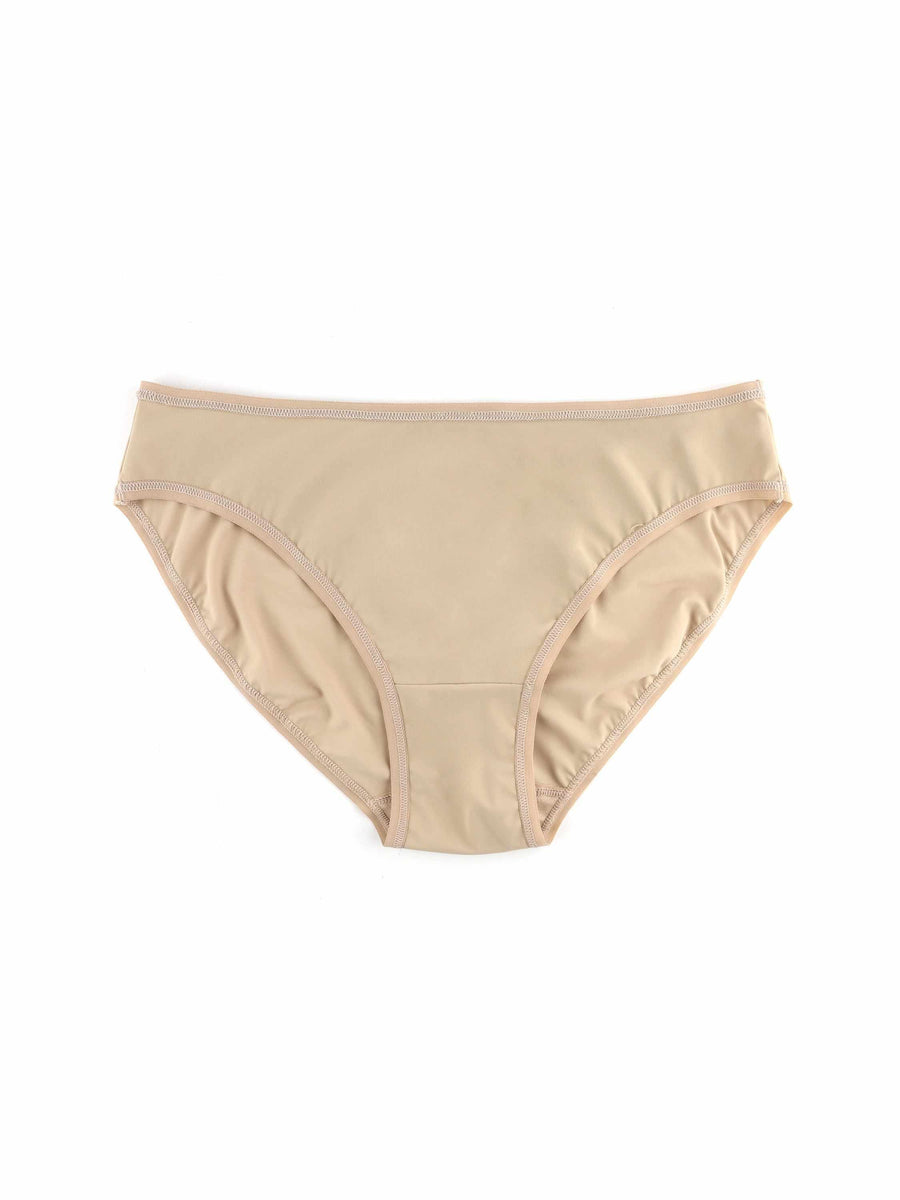 Taupe BreatheSoft™ Microfiber Bikini Panty - Flat Lay, Seamless Everyday Underwear | Hanky Panky