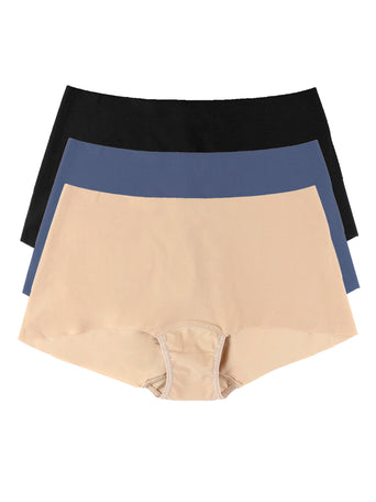 BreatheSoft™ Boyshort 3 Pack in Black, Granite & Taupe - Flat Lay | Hanky Panky