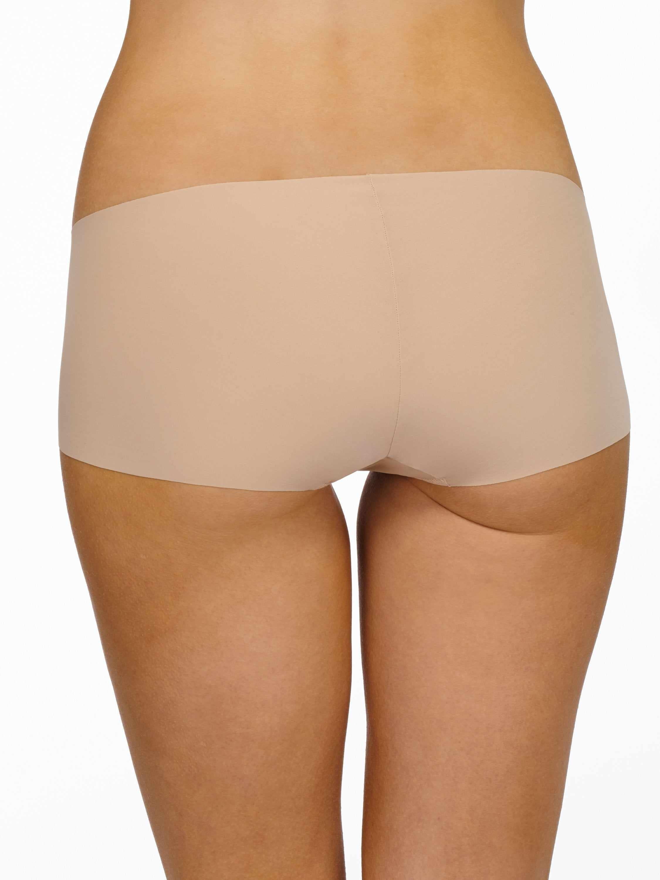 Taupe BreatheSoft™ Boyshort - Back On Model, Full Coverage Seamless Microfiber Boyshort | Hanky Panky