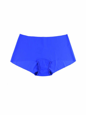 Brilliant Blue BreatheSoft™ Boyshort - Flat Lay, Seamless Microfiber Boyshort Panty Detail | Hanky Panky