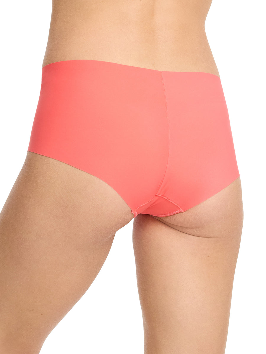 Coral Reef Pink BreatheSoft™ Boyshort - Back View On Model, No Panty Lines | Hanky Panky