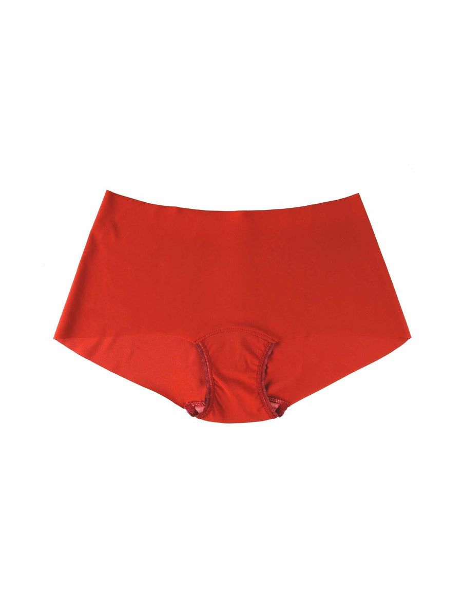 Dark Persimmon BreatheSoft™ Boyshort Flat Lay - Seamless Microfiber Boyshort Panty | Hanky Panky