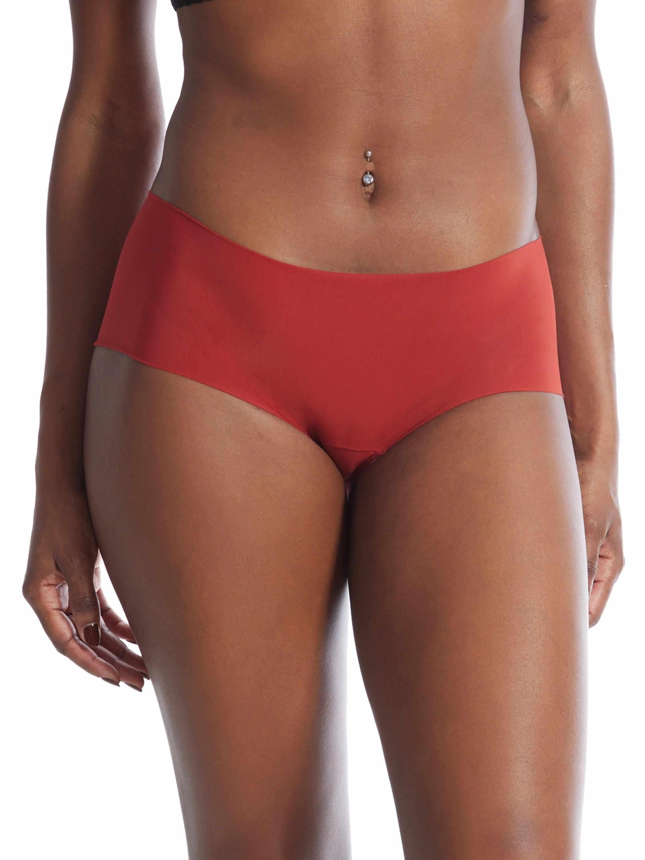 Dark Persimmon BreatheSoft™ Boyshort - On Model Front View, No Panty Lines | Hanky Panky