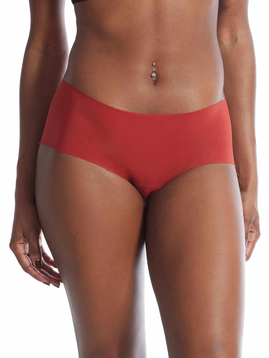 Dark Persimmon BreatheSoft™ Boyshort - On Model Front View, No Panty Lines | Hanky Panky