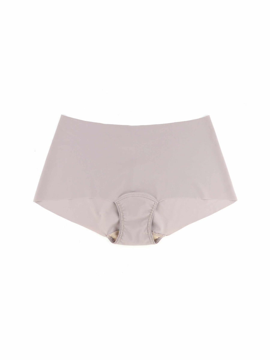 Evening Grey BreatheSoft™ Boyshort - Flat Lay Front, Seamless Microfiber Boyshort Panty | Hanky Panky