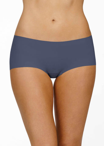 BreatheSoft™ Boyshort Granite Grey - Front View On Model, Seamless Microfiber Boyshort | Hanky Panky