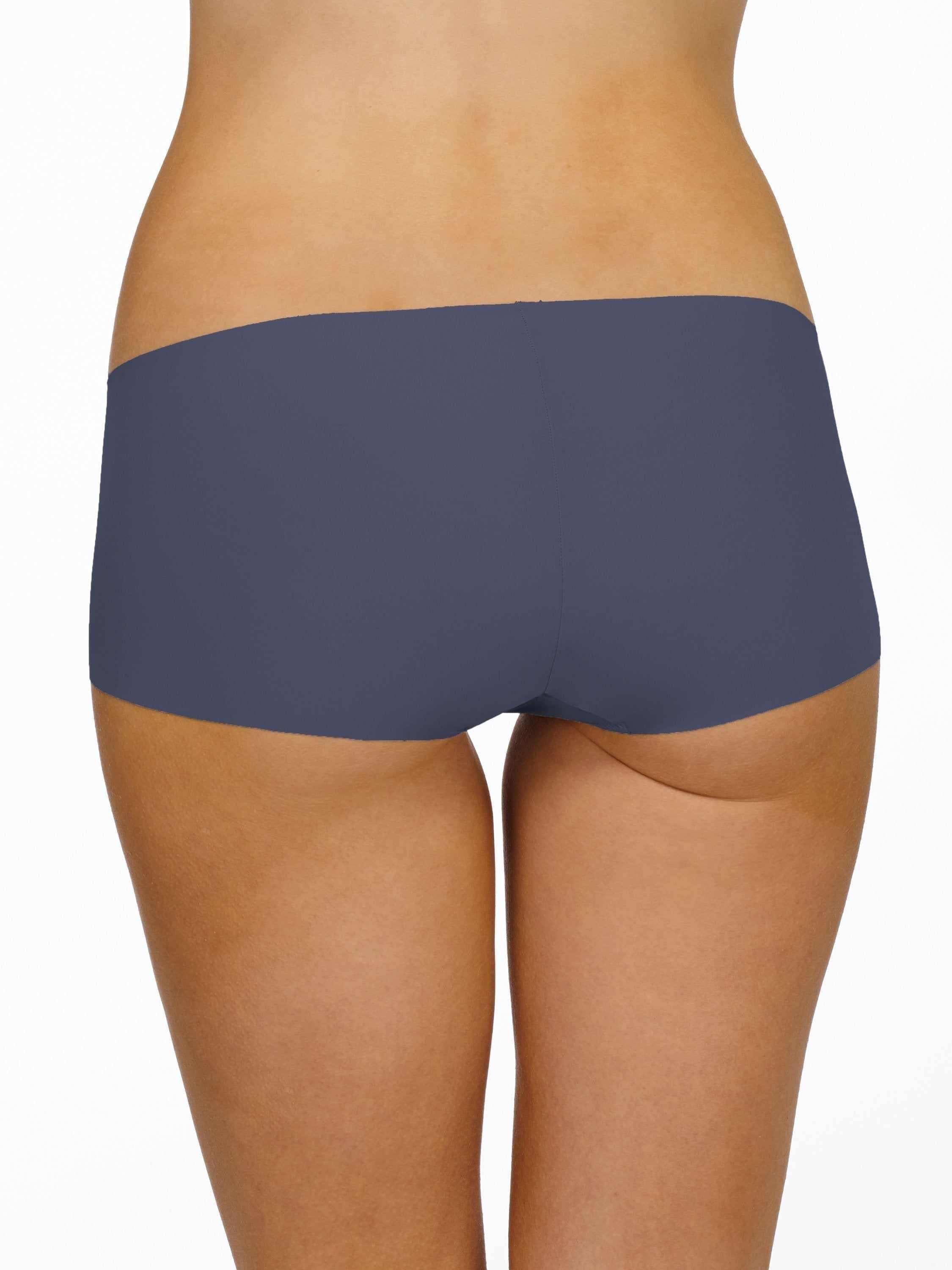 BreatheSoft™ Boyshort Granite Grey - Back View On Model, No-Panty-Line Microfiber Boyshort | Hanky Panky
