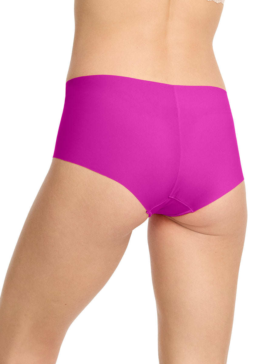 Hot Fuchsia BreatheSoft™ Boyshort - Back View, Full Coverage Seamless Microfiber Panty | Hanky Panky