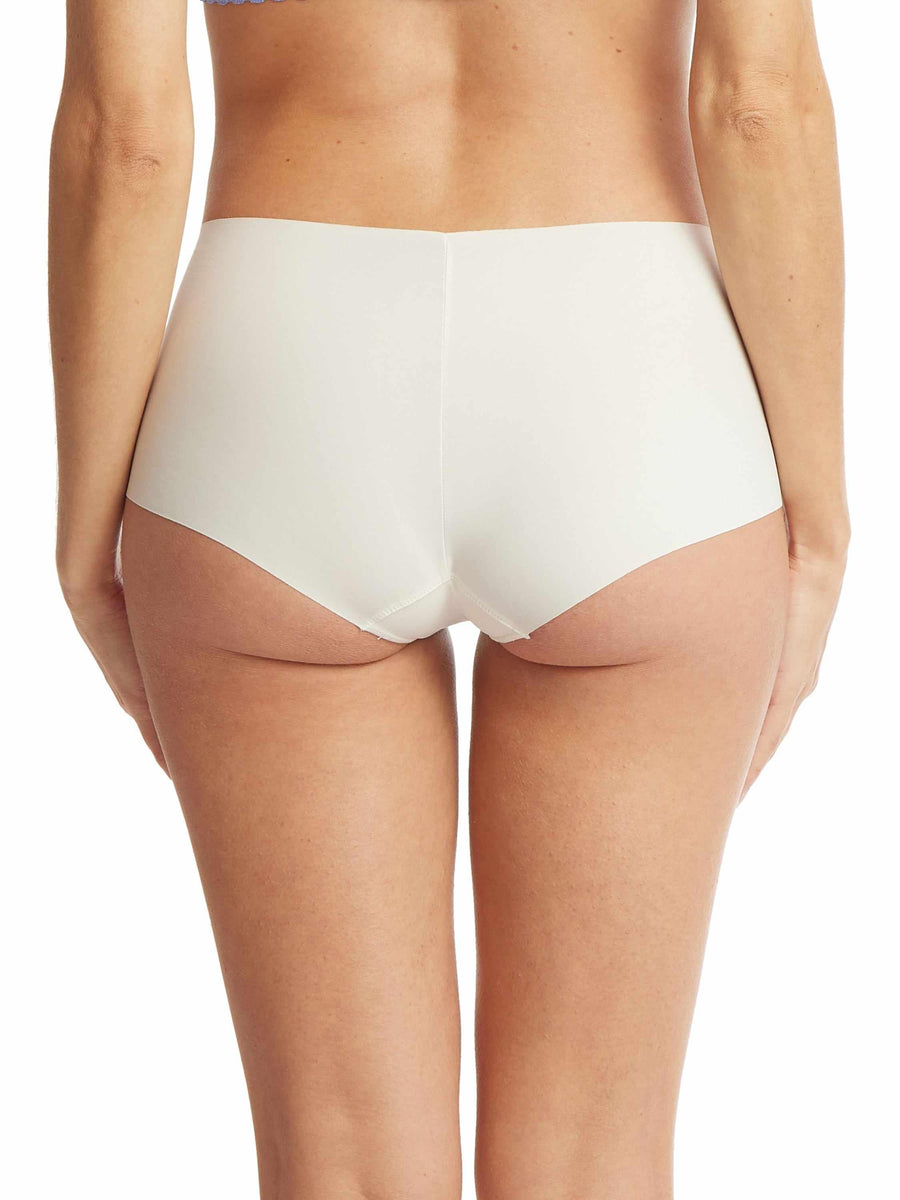 Linen White BreatheSoft™ Boyshort - Back View On Model, No Panty Lines Microfiber | Hanky Panky