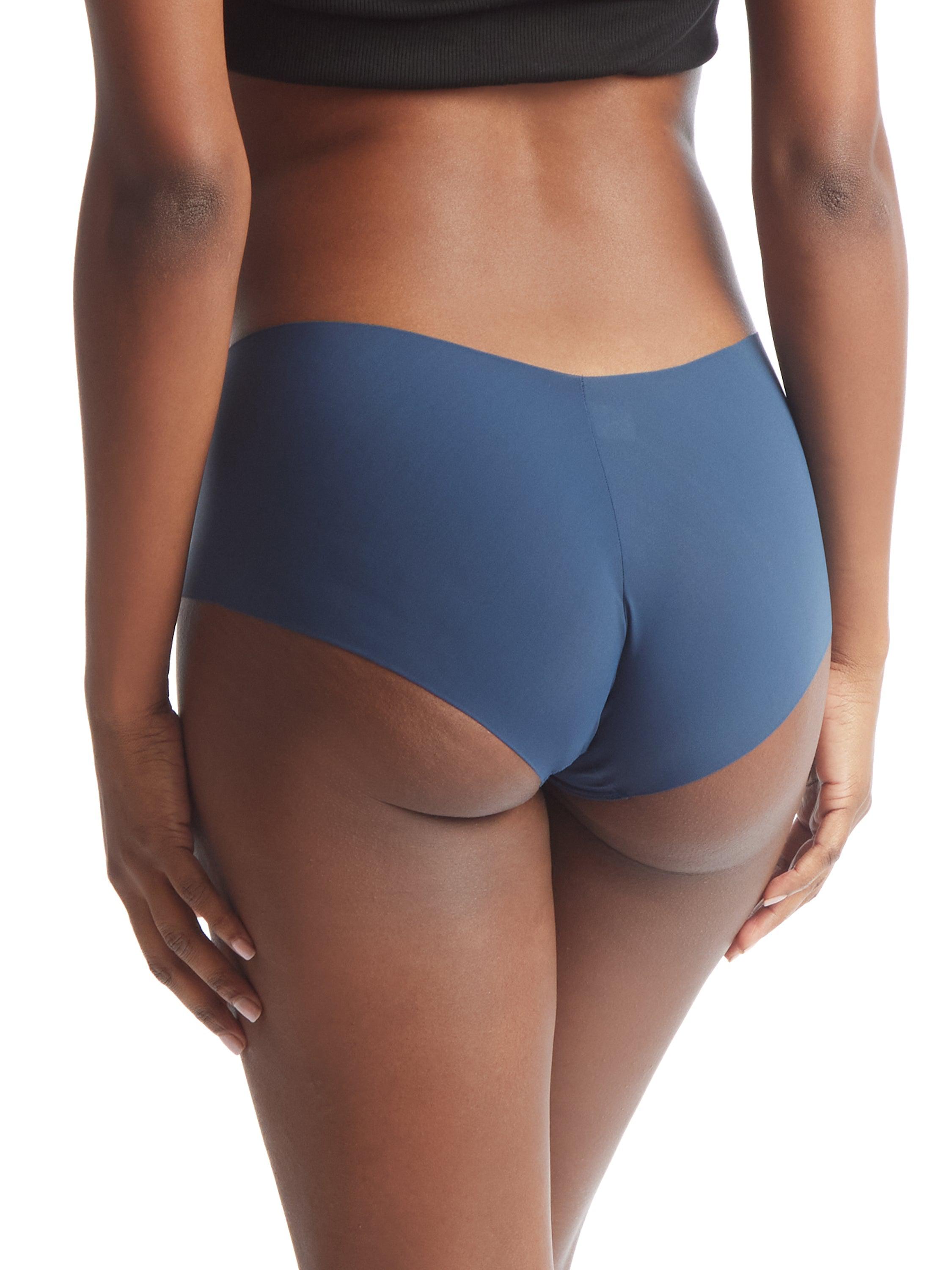 Night Shade Blue BreatheSoft™ Boyshort - Back View On Model, No Panty Lines Microfiber | Hanky Panky