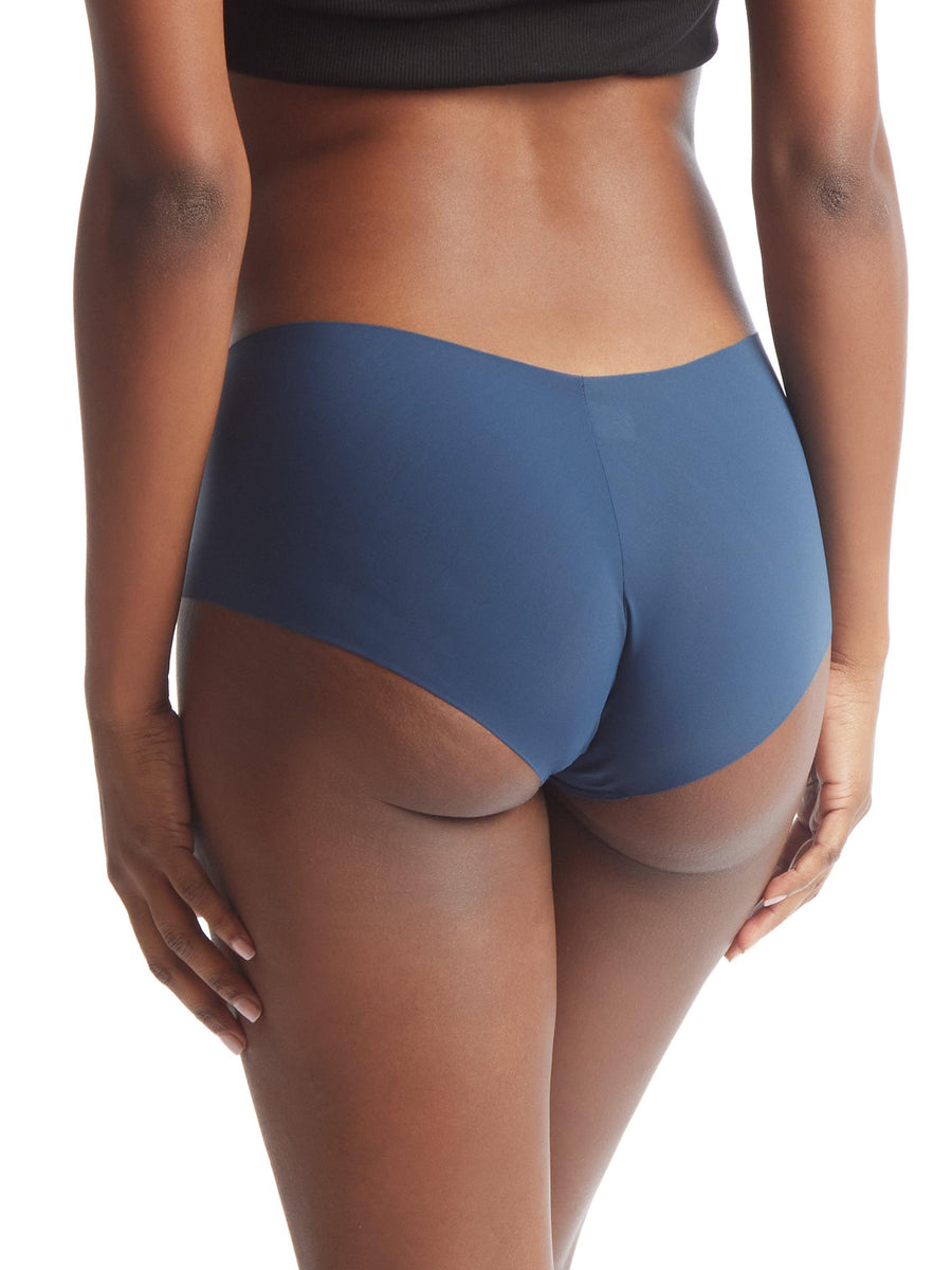 Night Shade Blue BreatheSoft™ Boyshort - Back View On Model, No Panty Lines Microfiber | Hanky Panky