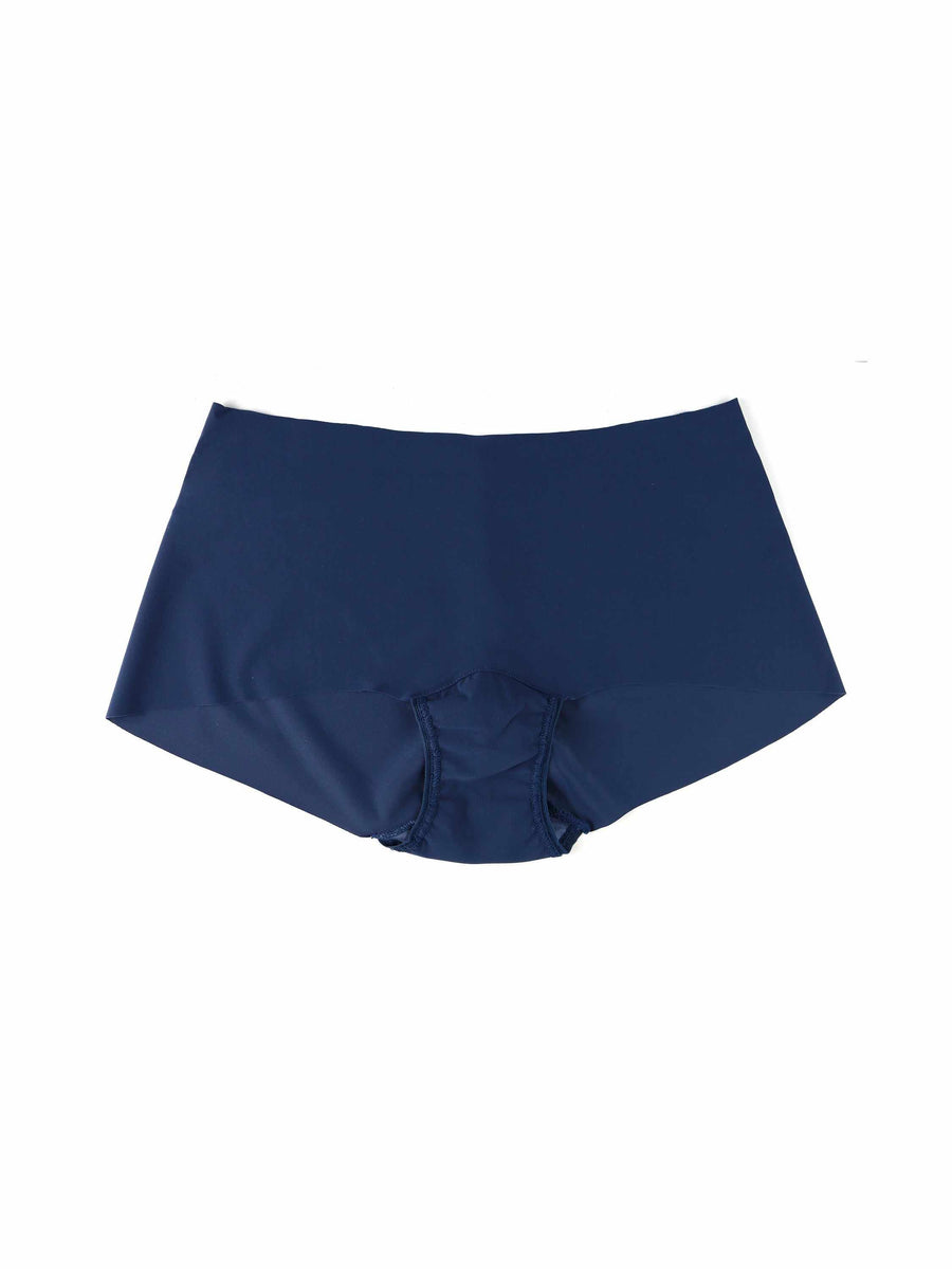 Navy Blue BreatheSoft™ Boyshort - Flat Lay, Seamless Microfiber Boyshort Panty | Hanky Panky