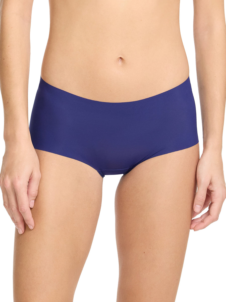 Odyssey Blue BreatheSoft™ Boyshort - Front On-Model View, Seamless Microfiber | Hanky Panky