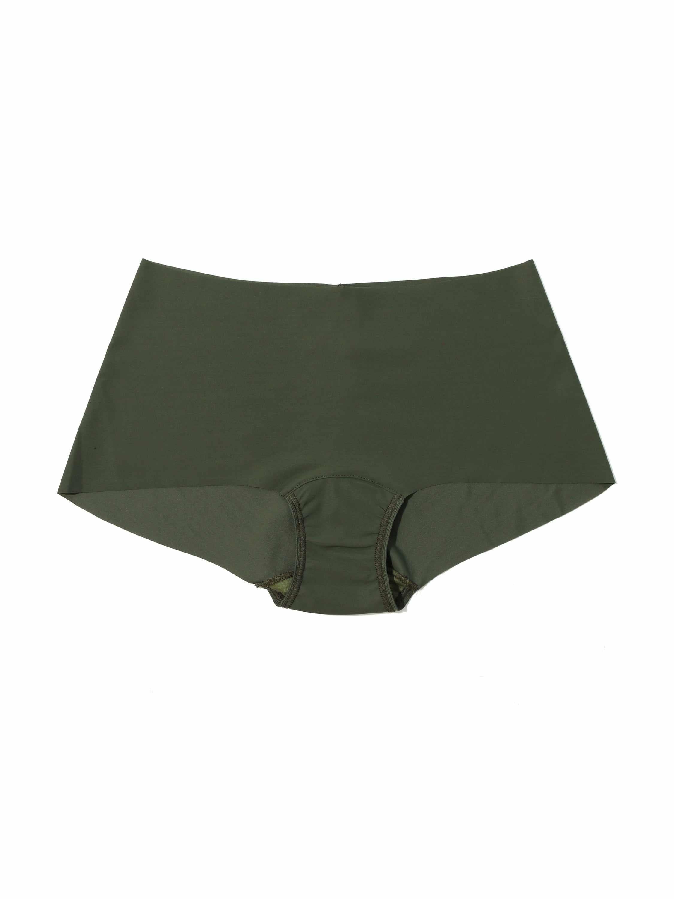 Pine Tree Green BreatheSoft™ Boyshort Flat Lay - Seamless Microfiber Panty | Hanky Panky