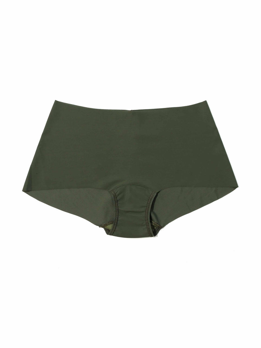 Pine Tree Green BreatheSoft™ Boyshort Flat Lay - Seamless Microfiber Panty | Hanky Panky