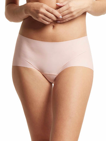 BreatheSoft™ Boyshort Sweet Nothing Pink - Front On-Model, Seamless Microfiber Mid-Rise Boyshort | Hanky Panky