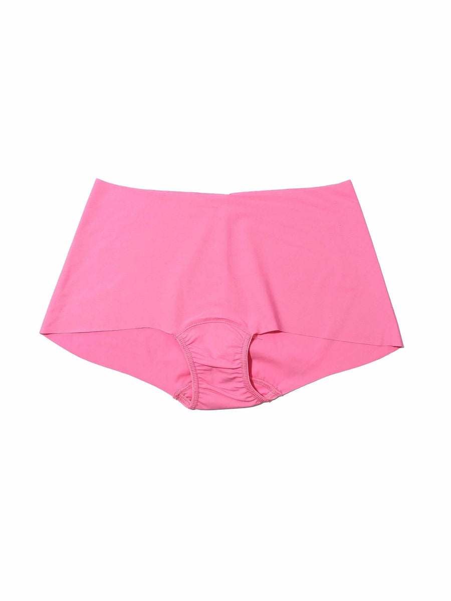 Taffy Pink BreatheSoft™ Microfiber Boyshort Panty - Flat Lay Front | Hanky Panky
