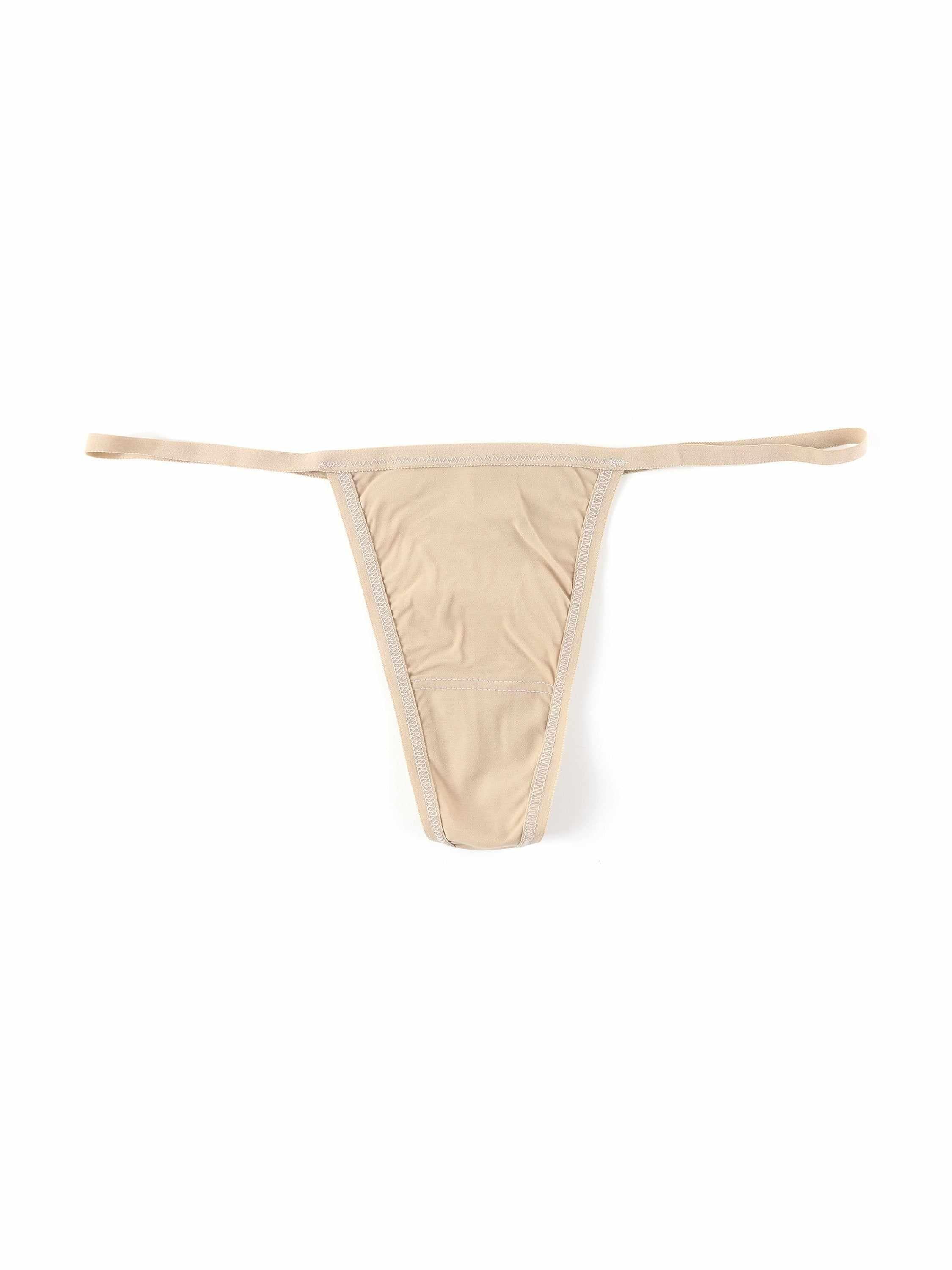 Taupe BreatheSoft™ G-String - Flat Lay, Ultra-Low-Rise Seamless Microfiber G-String | Hanky Panky