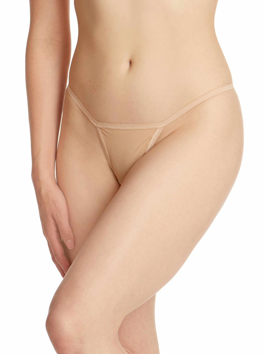 Taupe BreatheSoft™ G-String - Front View On Model, Seamless Comfortable G-String | Hanky Panky