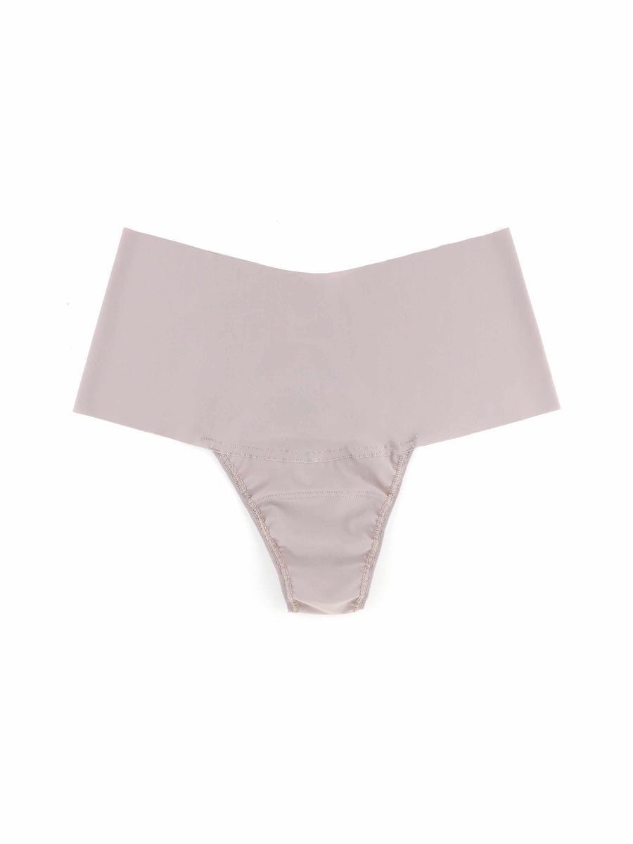BreatheSoft™ High Rise Thong Evening Grey - Flat Lay, Smooth Microfiber High Waisted Thong | Hanky Panky
