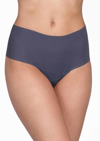 Granite Grey BreatheSoft™ High Rise Thong - Front View, Seamless No VPL | Hanky Panky
