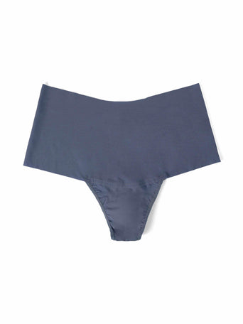 Granite Grey BreatheSoft™ High Rise Thong - Flat Lay, Wide Waistband Detail | Hanky Panky