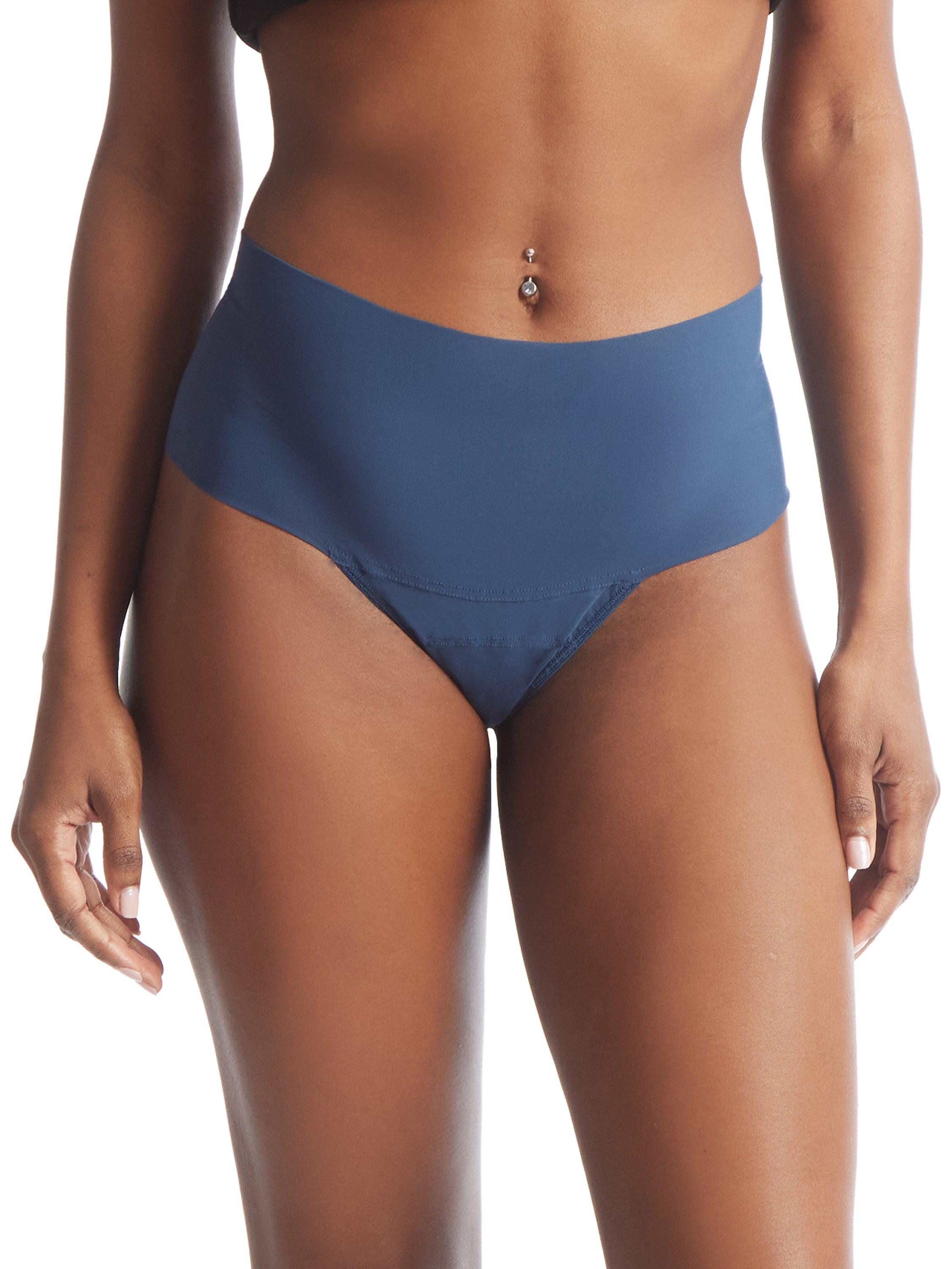 Night Shade Blue BreatheSoft™ High Rise Thong - Front On-Model View | Hanky Panky
