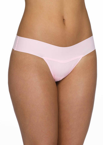 Bliss Pink BreatheSoft™ Natural Rise Thong - Front View, Seamless Breathable Thong | Hanky Panky
