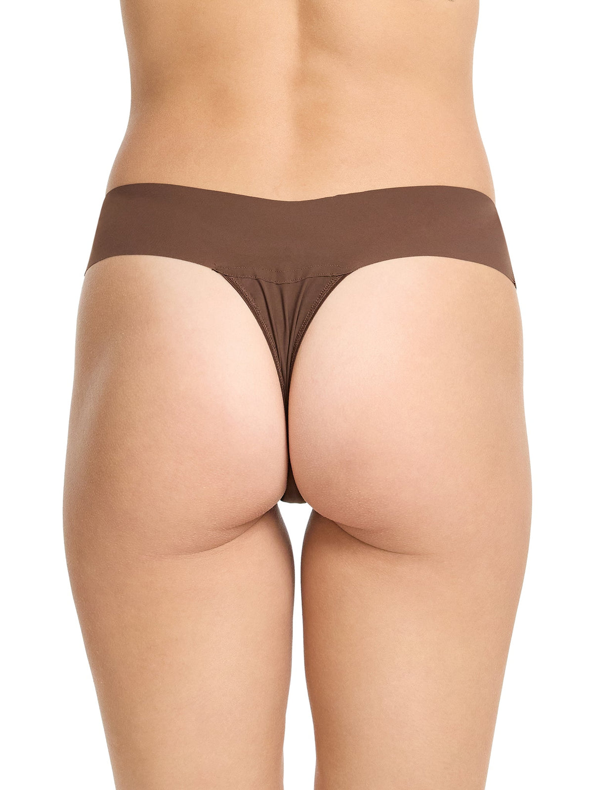 Mahogany BreatheSoft™ Natural Rise Thong - Back On-Model, Comfortable Microfiber Thong | Hanky Panky
