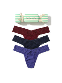 Cotton Low Rise Thong Holiday 3 Pack Cracker