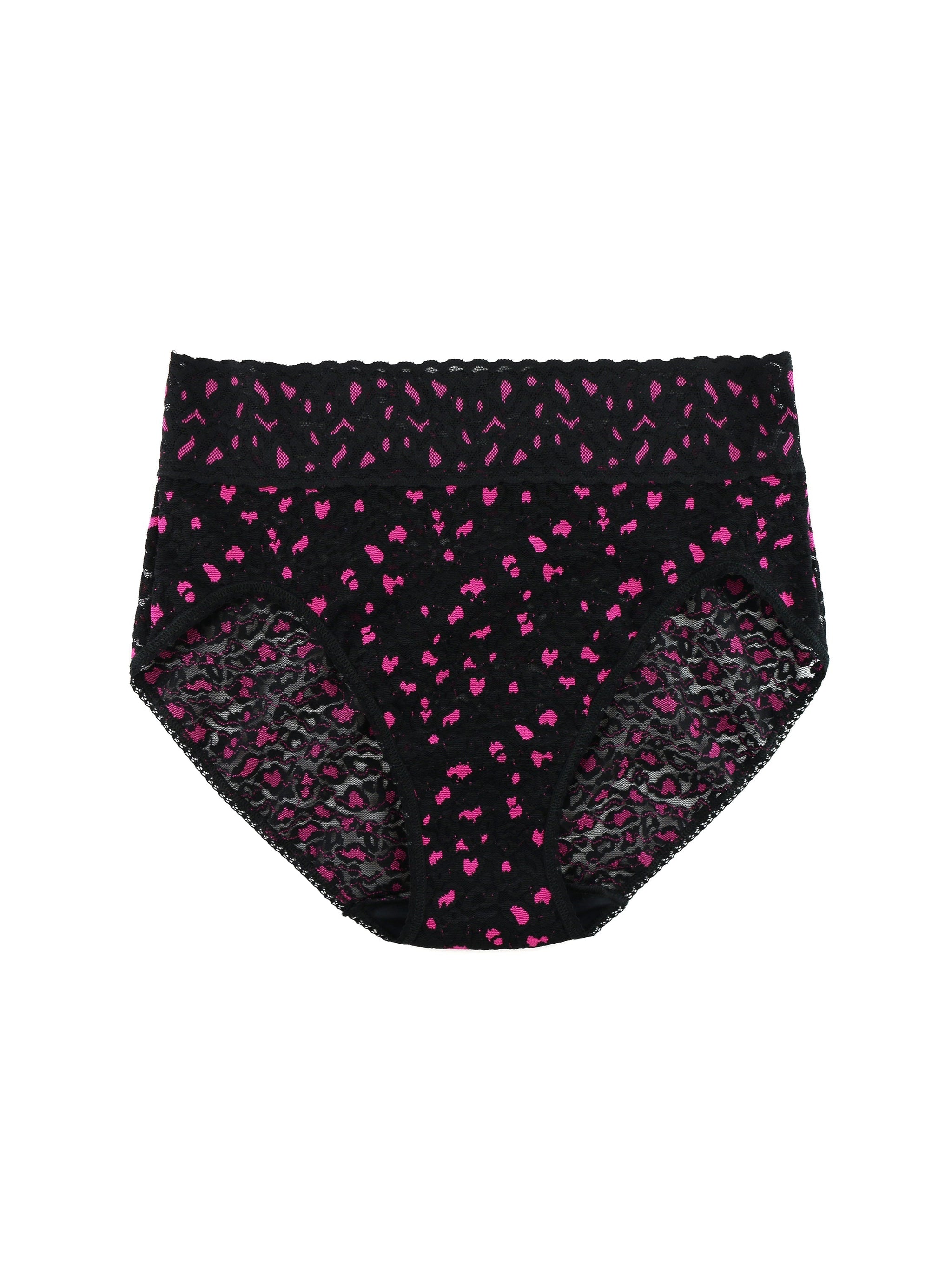 Cross Dyed Leopard French Brief Black/ Tulip Pink