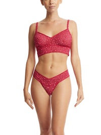 Cross Dyed Leopard Low Rise Thong Berry Sangria Sale