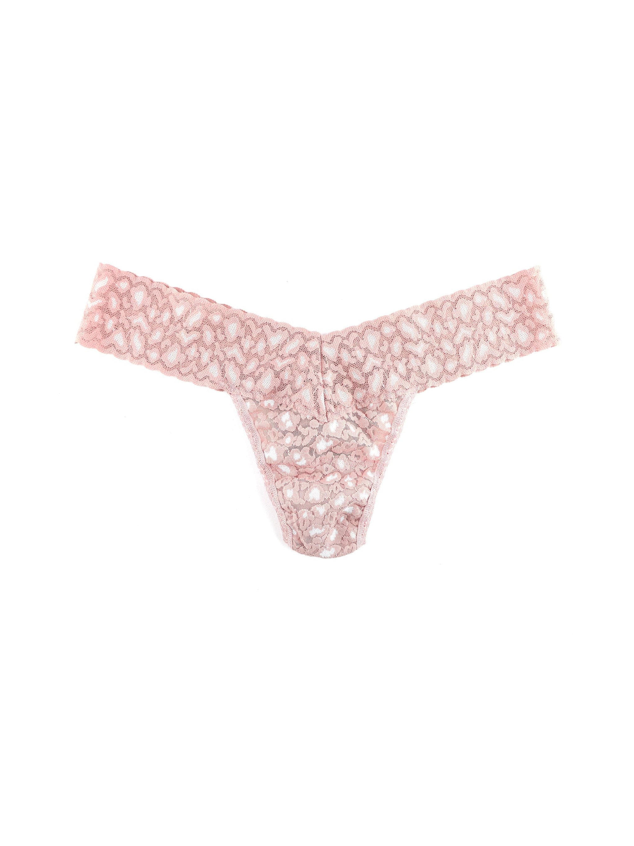Cross-Dyed Leopard Low Rise Thong Desert Rose Pink