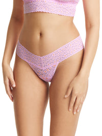 Cross Dyed Leopard Low Rise Thong Rose Petal